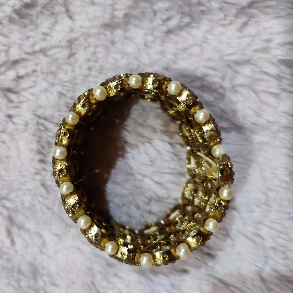 Golden diamond bracelet - Picture 2 of 3